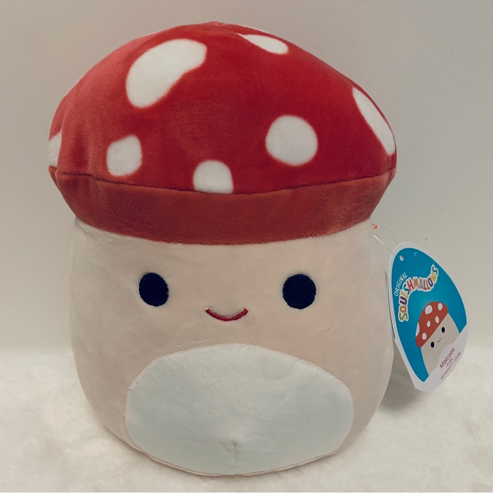 Squishmallow Malcolm Mushroom 🍄, Fuzzy Top, HTF Rare, 8” New